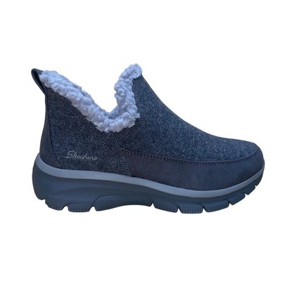 Skechers Women s Charcoal Gray Easy-Going Winter Kiss Relaxed Fit Booties Size 7