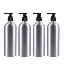 4pcs Spiral Shower Aluminum Bottles Press Lotion Sub Bottles with Pump Head