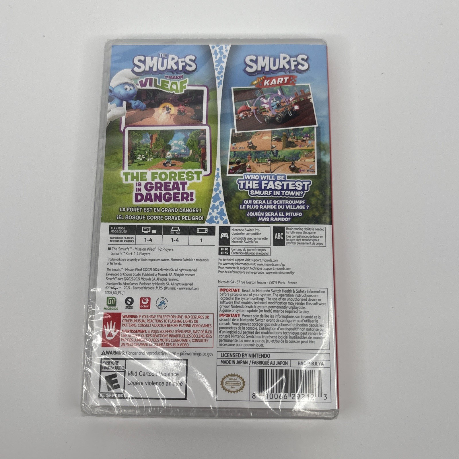Smurfs 2 In 1 Game Collection Mission Vileaf Smurfs Kart Nintendo Switch New