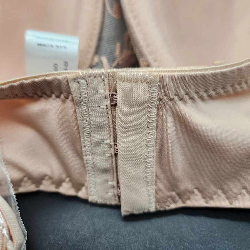 Delta Burke женщин 42D света подъема 5 способ трансформируемый бюстгальтер желтовато-коричневый W цветочный дизайн новый с Ярлыками - Изображение 4 из 4