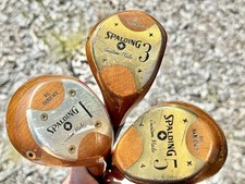 Spalding Tour Edition Custom Crafted Persimmon Wood Set of 3 ACCRA Green Shaft