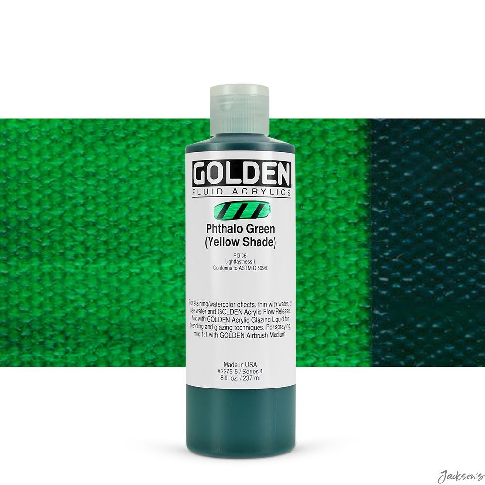 Golden Fluid Acrylic Paint 237ml Phthalo Green Yellow Shade Artists Colour Bo...