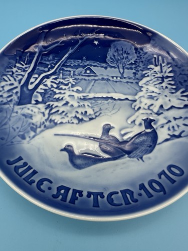 1970 Royal Copenhagen plate Pheasants in Snow at Christmas Bing & Grondahl Jule - Picture 5 of 8