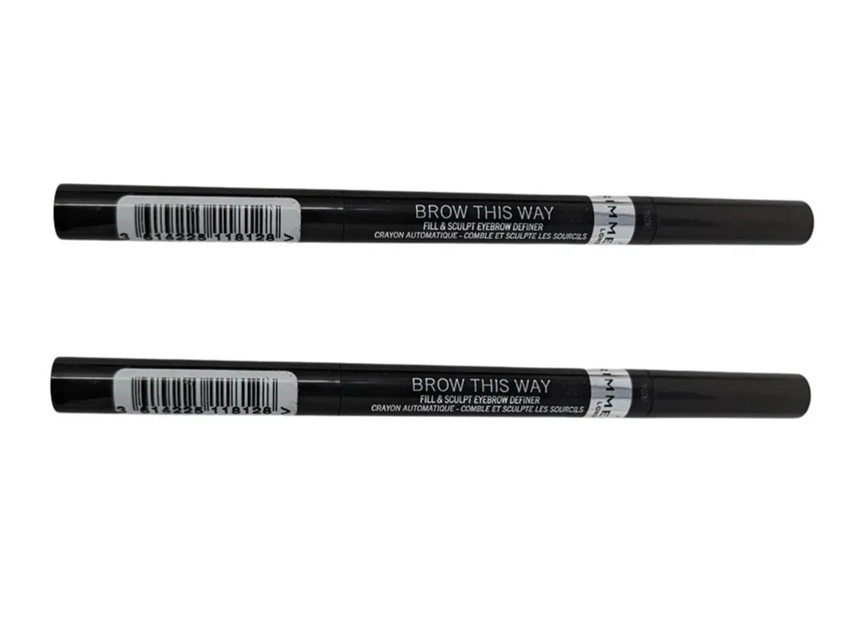 Pack of 2 Rimmel Brow This Way Fill & Sculpt Eyebrow Definer, Soft Black 004 - Image 2 of 4