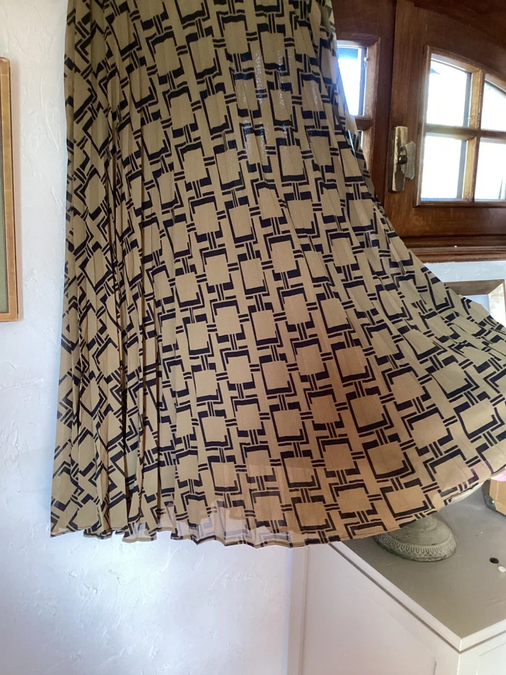 jupe longue plissèe soleil camel et noir marque Expresso - Photo 3/4