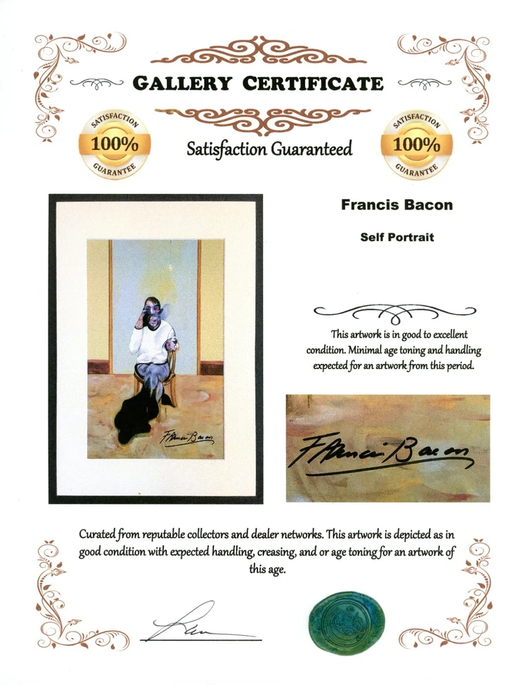 FRANCIS BACON - 手工签名 - 14 x 11 英寸磨砂框架现成打印 — 第 3/4 张图片