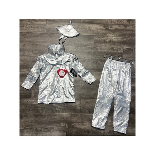 Pottery Barn Kids Wizard of Oz Tin Man Costume Silver Metallic 3-Piece Set 49157