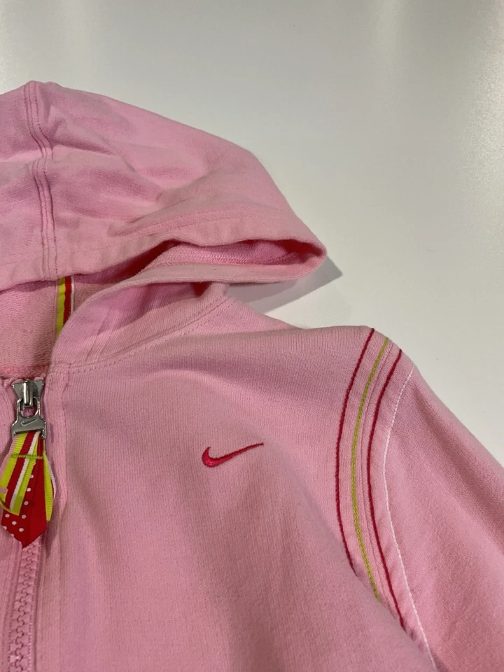 Vintage Nike Striped Zip Up Hoodie Youth Sz M Mall Core Preppy Surf Crush Y2K - Image 2 of 4