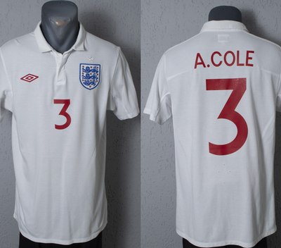UMBRO ENGLAND A.COLE 3 サッカー ユニフォーム England Ashley Cole Jersey 2010 World Cup Football Mens Home Shirt