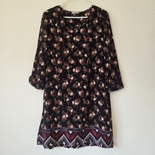 Beach Lunch Lounge Women’s Sz Large Floral Tunic Dress Boho Chic Flowy Lagom