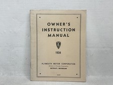 1934 Plymouth New Owners Instruction Manual 1934 Plymouth New Owners Instruction Manual