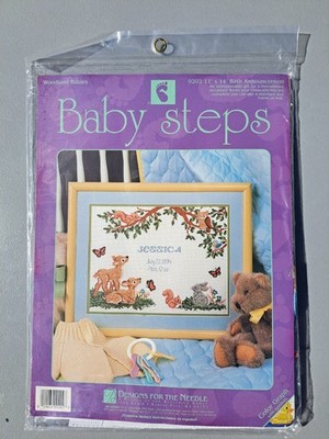 Baby Steps 9202 Birth Announcement Counted Cross Stitch Kit Woodland Babies