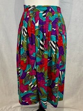 Vintage 90s Worthington colorful floral midi skirt size 8