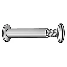 Binding Barrel, #8-32, 1 In Brl Lg, 13/64 In Brl Dia, Aluminum Plain, 25 Pk,