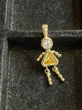 Sterling silver 925 vermeil cubic zirconia November birthstone girl pendant