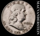 1950-D Franklin Half Dollar- Silver- Scarce Better Date- No Reserve #L5444