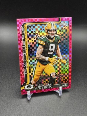2025 Topps Chrome Football Christian Watson Pink X-Fractor #112