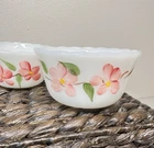 VTG ANCHOR HOCKING FIRE KING PEACH BLOSSOM 4OZ CUSTARD CUPS GAY FAD 4 pcs EUC