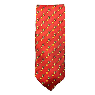 Museo Nacional Del Prado Red Mens Necktie AOP Oranges 100% Silk Madrid Spain