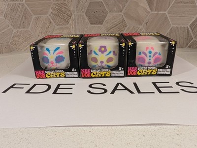 NeeDoh SUGAR SKULL CATS Set Of 3 All Colors Rare Hard To Find 