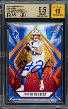 Justin Herbert Auto 2020 Panini Phoenix Fire RC 103 Chargers BGS 9.5 Sig 10