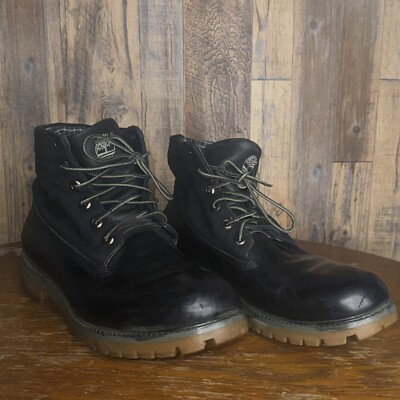 Men's Timberland Boots Black 6-inch Roll-Top Boots - Size 10 | eBay