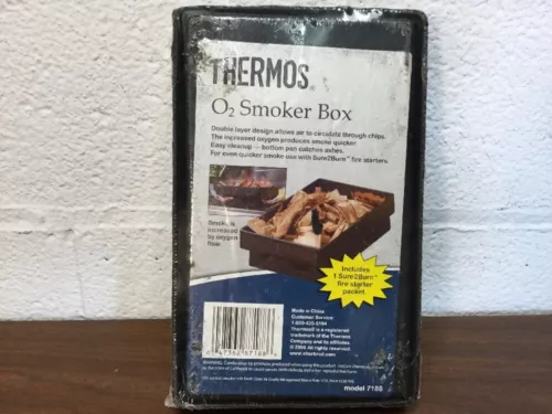 Thermos Cast Iron O2 Smoker Box, Heavy Duty, New in Package, Model 7188