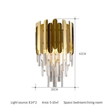 Crystal Wall Lighting Lamp Bedroom LED Wall Light Modern Bedside Wall Sconce 