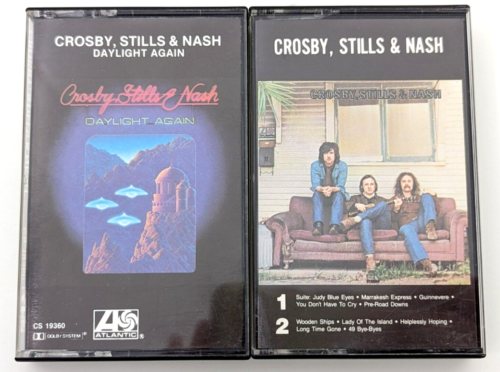 1982 Crosby Stills Nash Debut Album, Daylight Again White Cassette Tape Lot of 2 - 第 1/6 張圖片