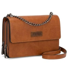 Wrangler Flap Crossbody Purse for Women Shoulder Bag Vintage Wallets with Chain