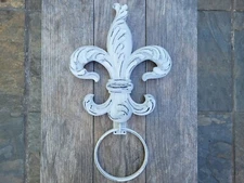 Fleur De Lis Hand Towel Ring Tuscan French Country Bathroom Hardware Shabby Chic