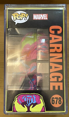 Funko Pop 678 Limited Marvel Carnage Neon Black Light w/ Hard