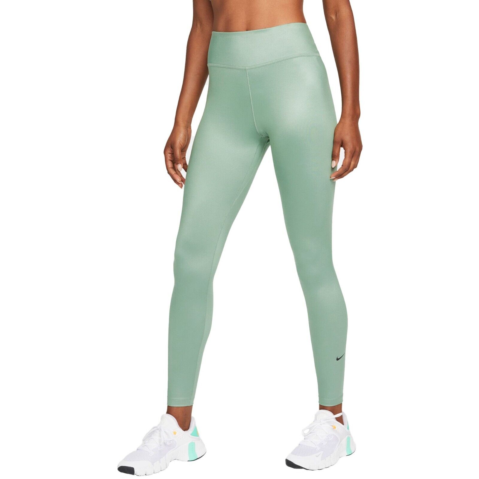 Women's 2XL Nike One Shine Full Length Tights Green XXLarge Mid