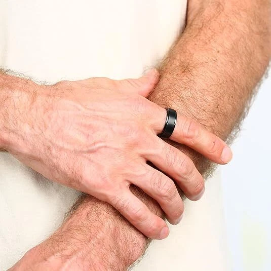 8mm Mens Ring Fashion Spinner Ring Engagement Ring Band for Men Comfort fit - Image 3 of 4