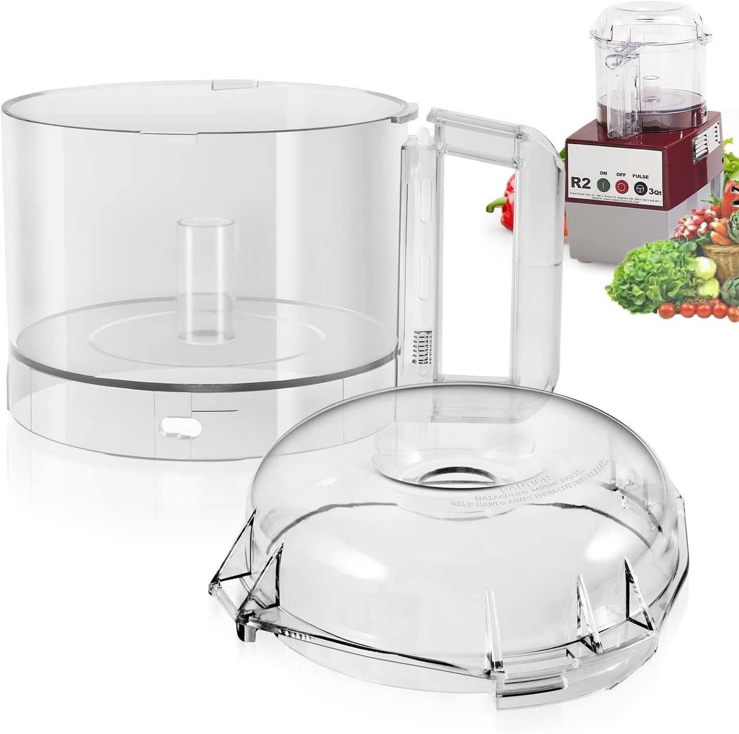 112204S Cutter Bowl & 106458S Cutter Bowl Lid for Robot Coupe R2 Food Processor