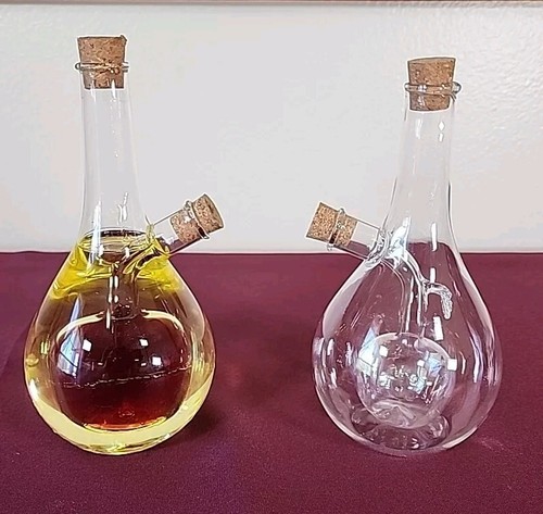 Set 2 Olio e Aceto Doppio Duetto Cruet Mela Design Nuovi - Foto 3 di 6