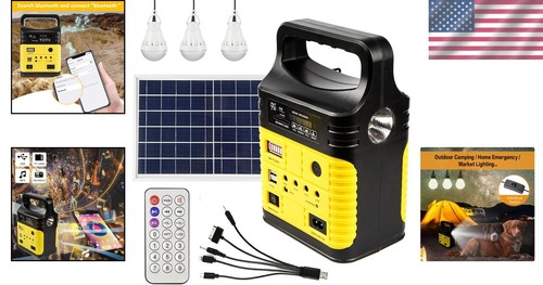 All-in-One Solar Power Station - Rechargeable Portable Generator with LED Lights - Picture 2 of 11