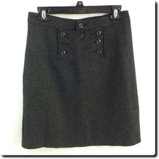Old Navy Gray Wool Blend Button Panel Skirt Junior 1