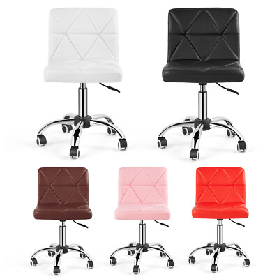 Armless Chair Red Swivel Desk Chair Height Adjustable Armless - Main Image