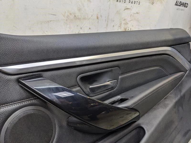 BMW 430i xDrive FR 2017-2020 panel de moldura de puerta derecha cuero negro 51417389504 OEM Foto 3 de 4