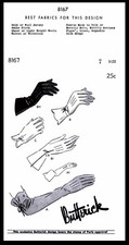 BUTTERICK 8167 GLOVES Fabric Sewing Pattern Women's Vintage 40's Size 7