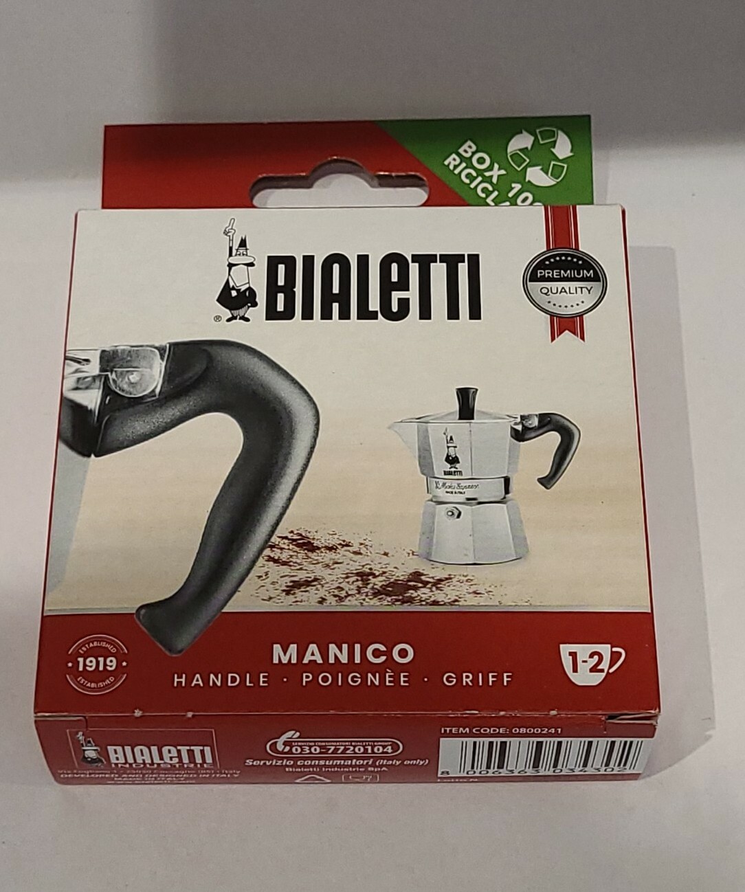 Bialetti Moka Pot Replacement Handle - 1 & 2 Cup Moka Express