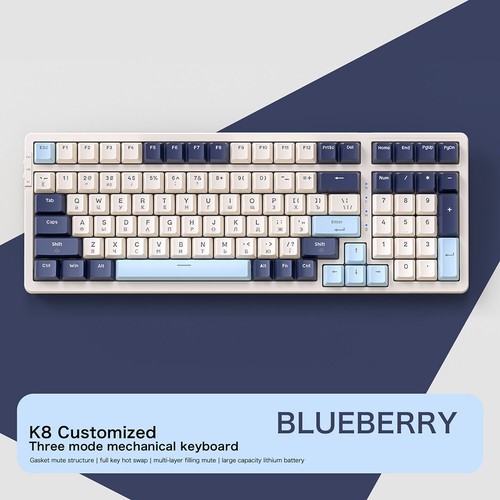 Clavier mécanique sans fil K8 trois modes clavier échangeable à chaud pour PC gamer - Photo 11/18