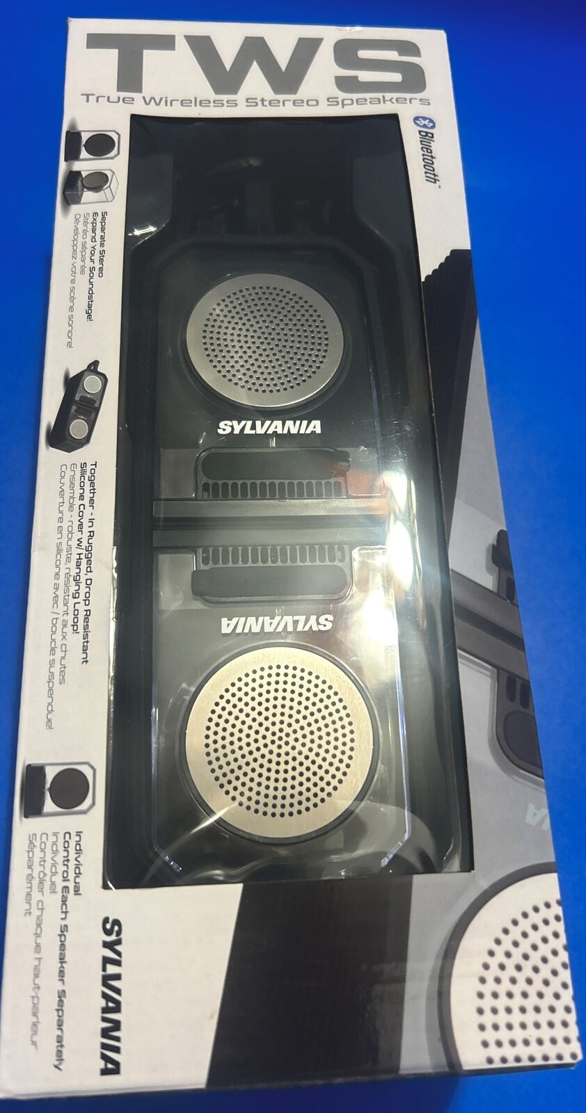 Sylvania TWS Bluetooth Speakers SP833-Black TrueWireless Speakers Magnetic NEW