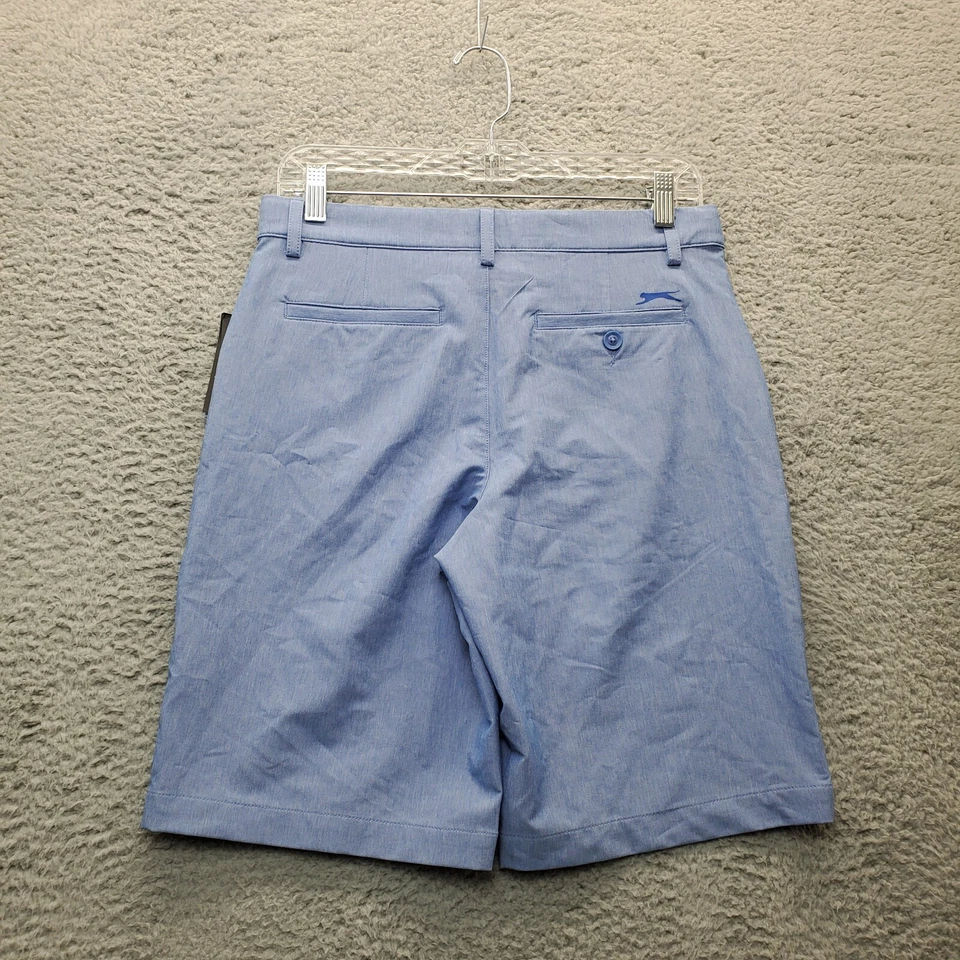 Pantalones cortos Slazenger Golf Performance para mujer grandes azules cambray tiro medio frente plano Foto 2 de 4