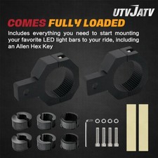 2pc Horizontal 11.25 Atv Utv Off-road Light Bar Clamp Mount Bracket Kit New