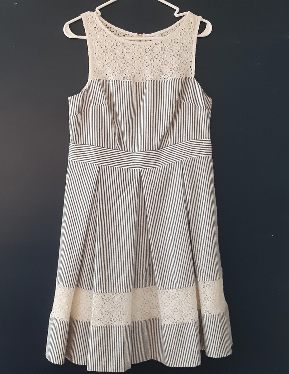 chinese dress ladies Pinstripe Lace-Trim Mini Dress
