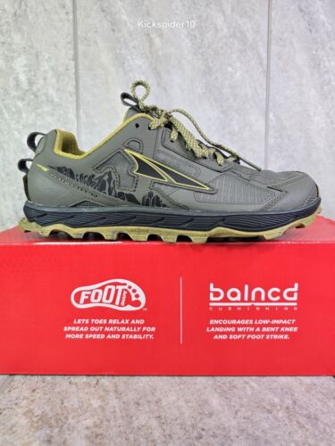 Altra Lone Peak 4.5 Mens Size 9.5 M Trail Running Shoes Footshape Olive Yellow