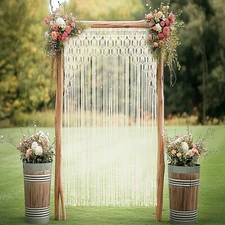 Handmade Cotton Hanging Decor Macrame Window Curtain Wedding Decoration 40"x75"