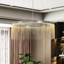 Post-Modern Aluminum Tassel Linear Chandelier Ceiling Pendant Light for Kitchen